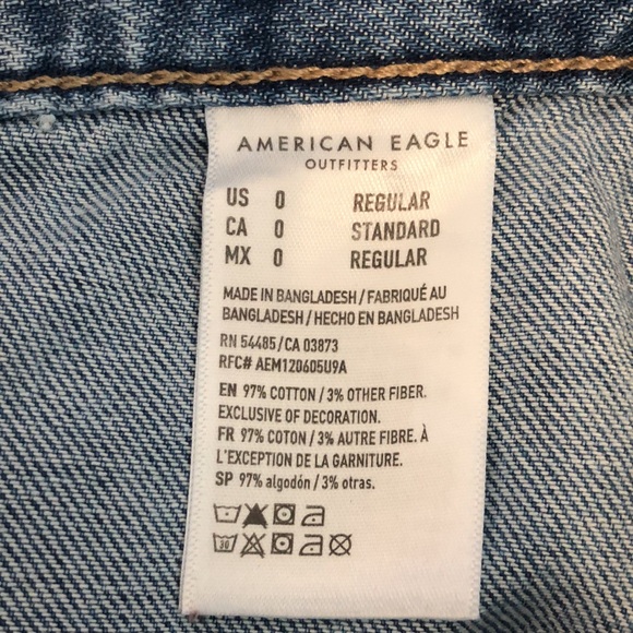 American Eagle jeans Women's size 0 Regular 1977 cargo denim jean elastic cuffs - Picture 13 of 15